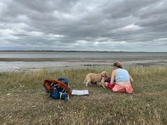 Lunch stop overlooking The Swale, and The Isle of Sheppey across the water